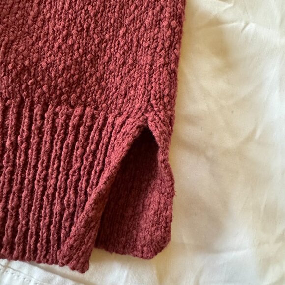 Coldwater Creek 100% Slub Cotton Rose Short Sleeve Sweater, size XL - Picture 3 of 9